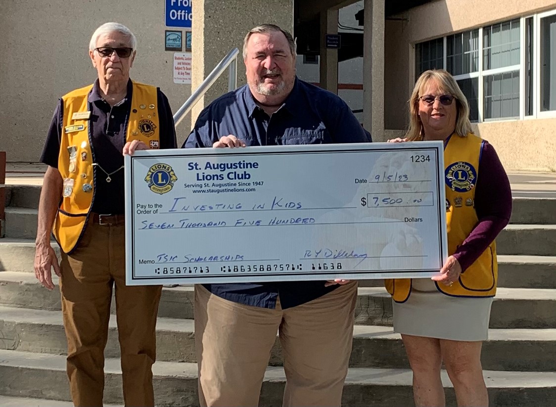 INK! receives 7,500 donation from St. Augustine Lions Club for Take